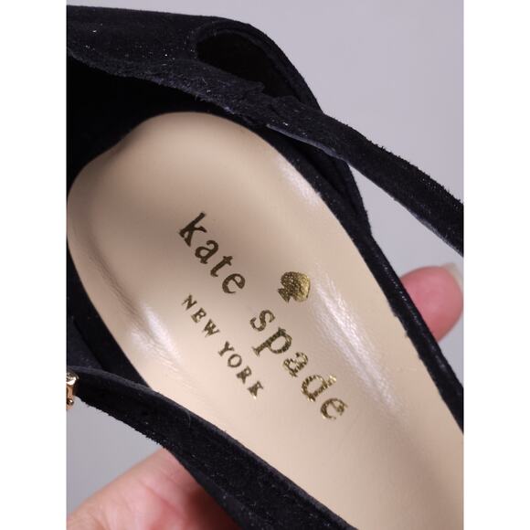 Kate Spade New York Black Suede Strappy Heels – Women’s 7.5B – Made in Italy - Picture 2 of 12